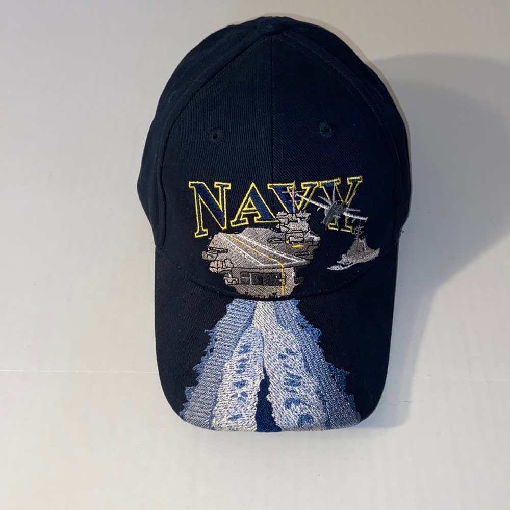 Eagle Crest Navy Carrier Graphic Strap Back Adjustable Cap Hat